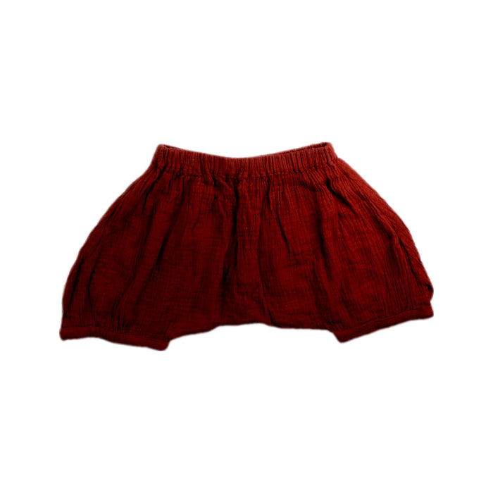 A Red Shorts from Bakker Made with Love in size 18-24M for girl. (Front View)
