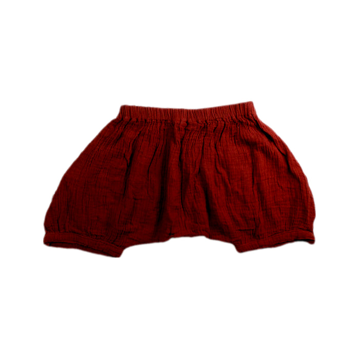 A Red Shorts from Bakker Made with Love in size 18-24M for girl. (Back View)