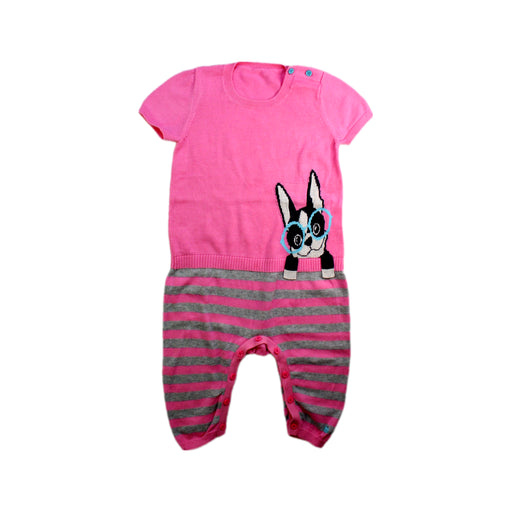 A Pink Short Sleeve Rompers from The Bonnie Mob in size 12-18M for girl. (Front View)