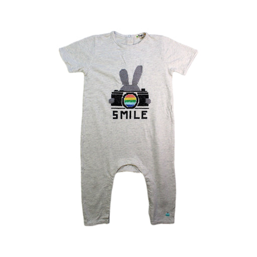 A Beige Short Sleeve Rompers from The Bonnie Mob in size 12-18M for neutral. (Front View)