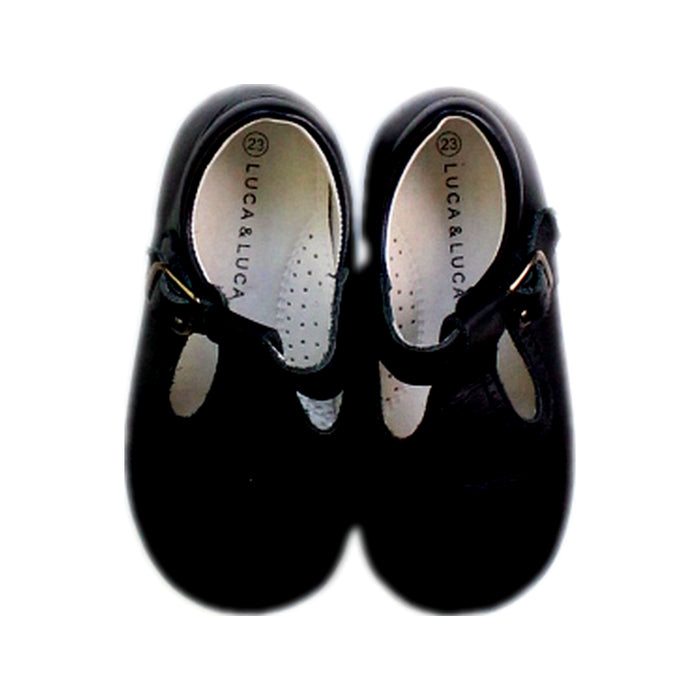 A Black Dress Shoes from Livie & Luca in size 18-24M for girl. (Back View)