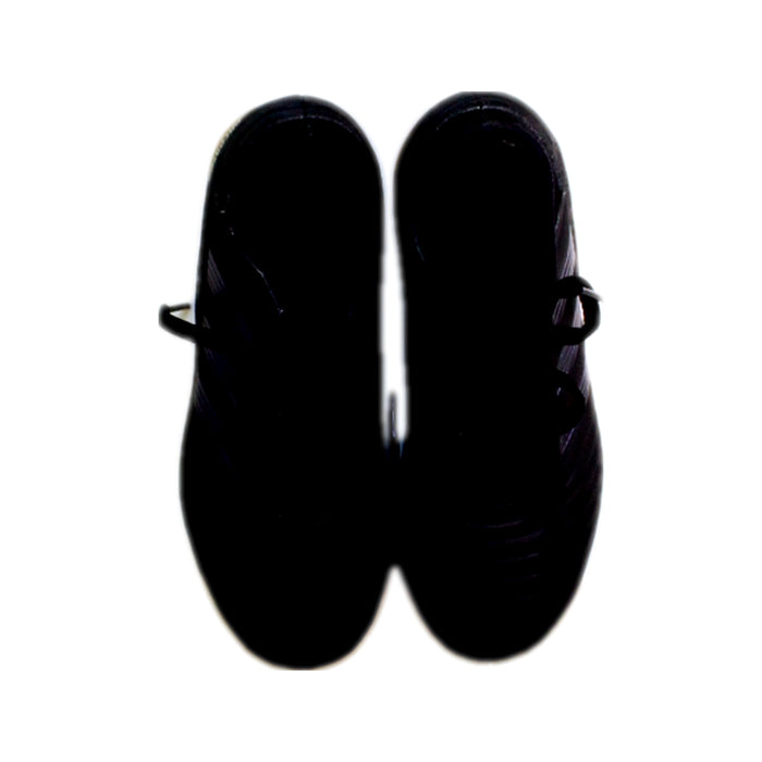 A Black Cleats/Soccer Shoes from Adidas in size 7Y for boy. (Back View)