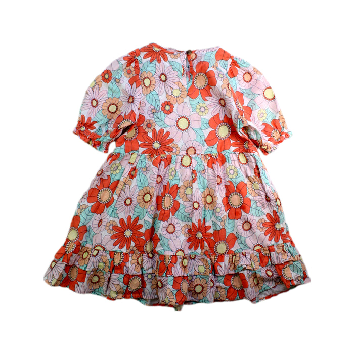 A Multicolour Short Sleeve Dresses from Seed in size 4T for girl. (Back View)