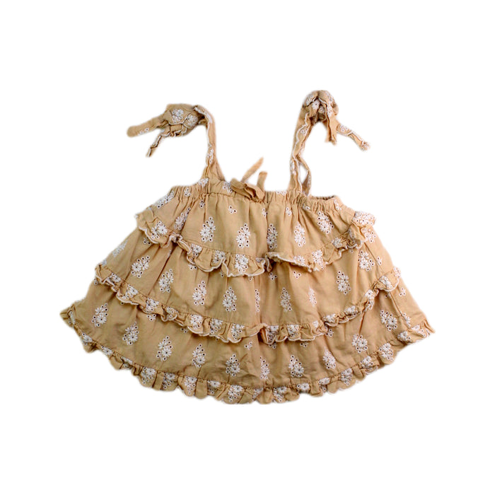 A Peach Sleeveless Tops from Gingersnaps in size 8Y for girl. (Front View)