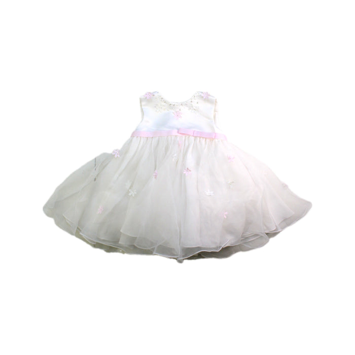 A Ivory Sleeveless Dresses from Sarah Louise in size 0-3M for girl. (Front View)