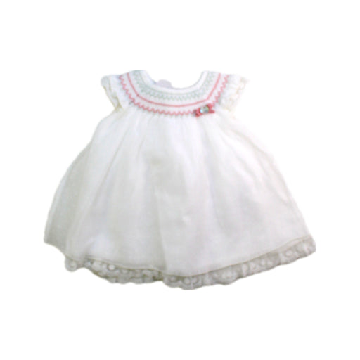 A White Sleeveless Dresses from Paz Rodriguez in size Newborn for girl. (Front View)