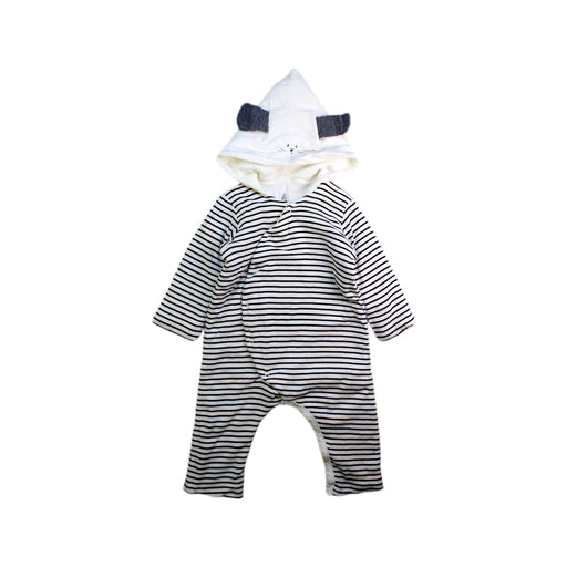 A White Long Sleeve Rompers from Petit Bateau in size 6-12M for boy. (Front View)