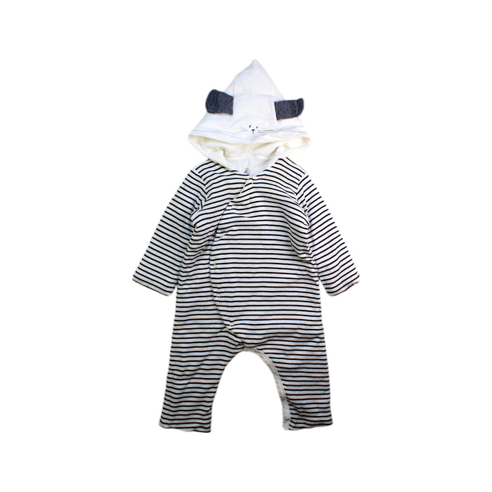 A White Long Sleeve Rompers from Petit Bateau in size 6-12M for boy. (Front View)