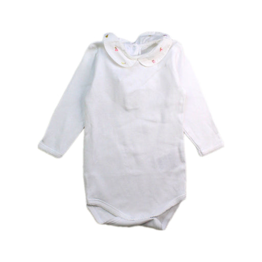 A White Long Sleeve Bodysuits from Bonpoint in size 3-6M for girl. (Front View)