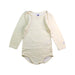 A Ivory Long Sleeve Bodysuits from Petit Bateau in size 12-18M for neutral. (Front View)