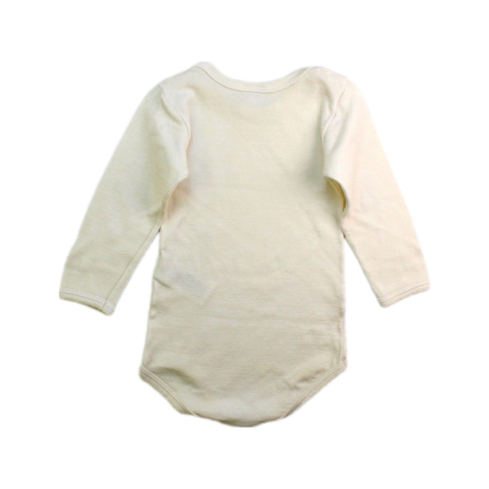 A Ivory Long Sleeve Bodysuits from Petit Bateau in size 12-18M for neutral. (Back View)
