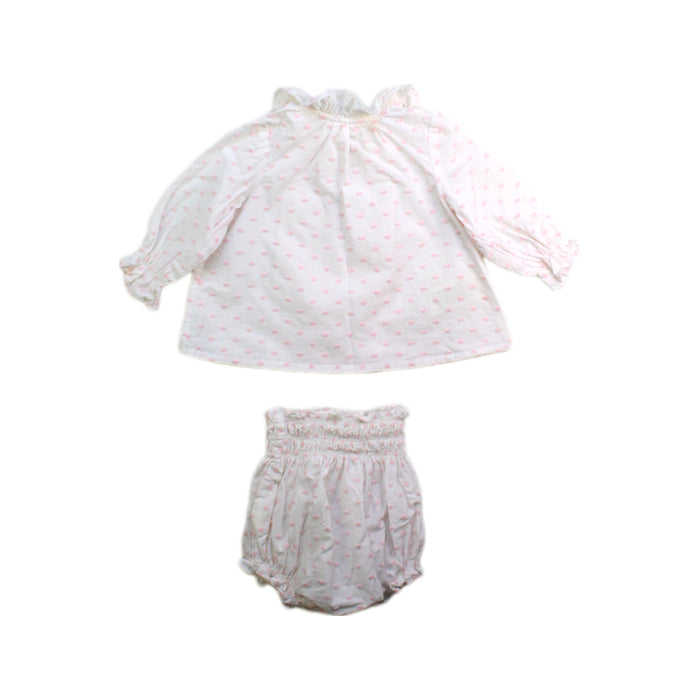 A White Pants Sets from Nanos in size 0-3M for girl. (Back View)