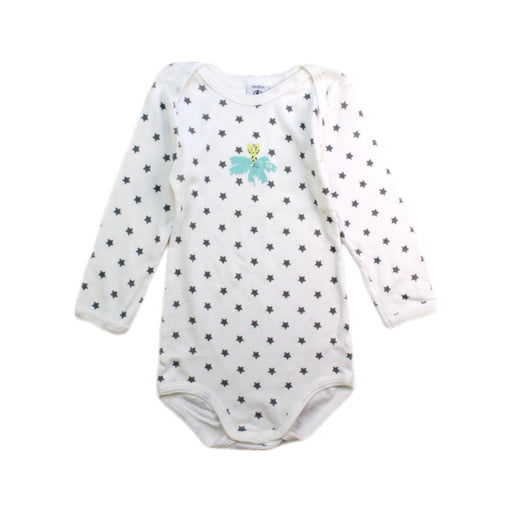 A White Long Sleeve Bodysuits from Petit Bateau in size 12-18M for boy. (Front View)