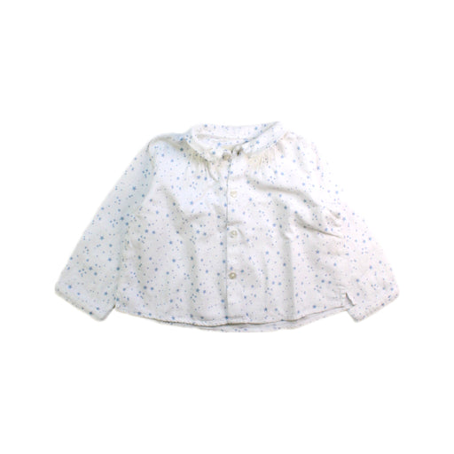 A White Long Sleeve Shirts from Nanos in size 6-12M for boy. (Front View)