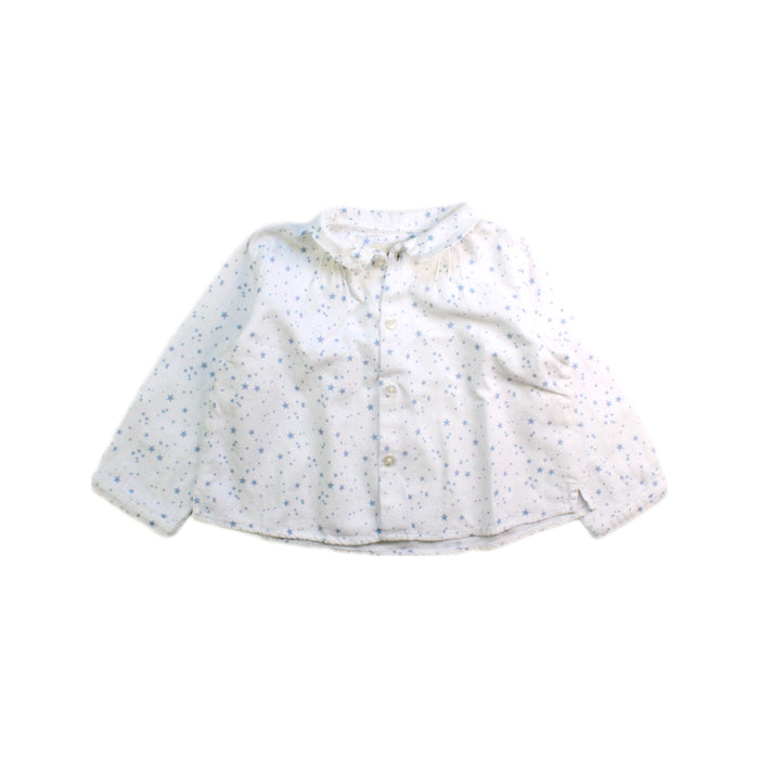 A White Long Sleeve Shirts from Nanos in size 6-12M for boy. (Front View)