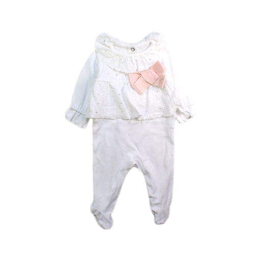 A White Long Sleeve Rompers from Nanos in size Newborn for girl. (Front View)