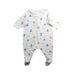 A White Onesies from Petit Bateau in size 0-3M for girl. (Back View)