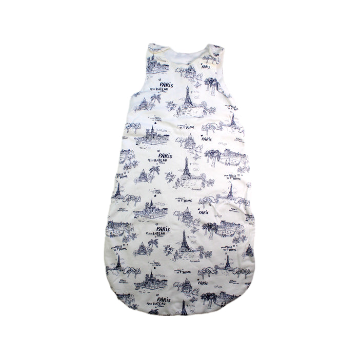 A White Sleepsacs from Petit Bateau in size 6-12M for neutral. (Front View)