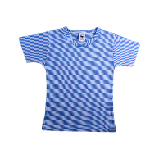A Blue Short Sleeve T Shirts from Petit Bateau in size 3T for boy. (Front View)