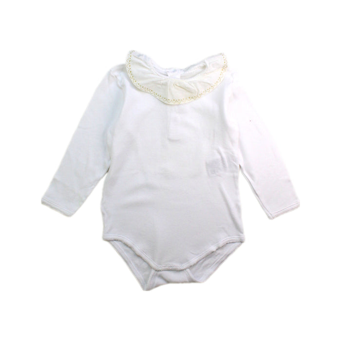 A White Long Sleeve Bodysuits from Bonpoint in size 2T for girl. (Front View)