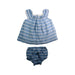 A Blue Shorts Sets from Nanos in size 6-12M for girl. (Front View)