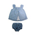 A Blue Shorts Sets from Nanos in size 6-12M for girl. (Back View)
