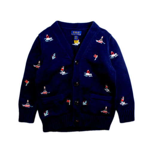 A Navy Cardigans from Polo Ralph Lauren in size 3T for boy. (Front View)