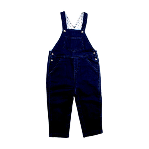 A Navy Long Overalls from Petit Bateau in size 12-18M for neutral. (Front View)