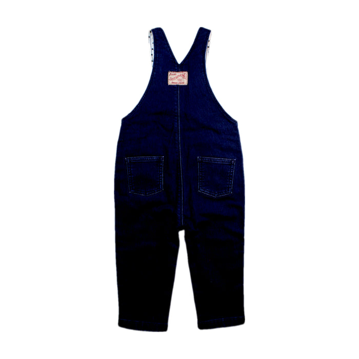 A Navy Long Overalls from Petit Bateau in size 12-18M for neutral. (Back View)