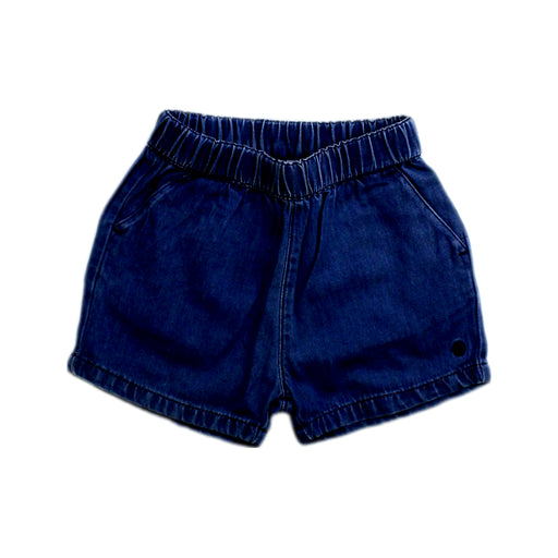 A Navy Shorts from Petit Bateau in size 18-24M for neutral. (Front View)