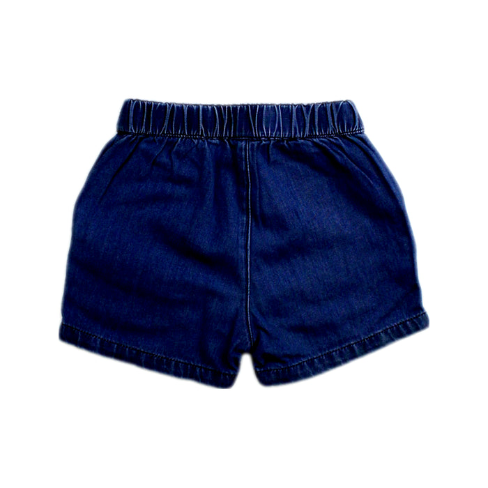A Navy Shorts from Petit Bateau in size 18-24M for neutral. (Back View)