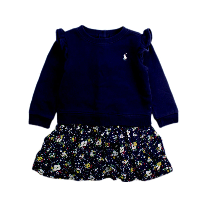 A Navy Sweater Dresses from Ralph Lauren in size 12-18M for girl. (Front View)