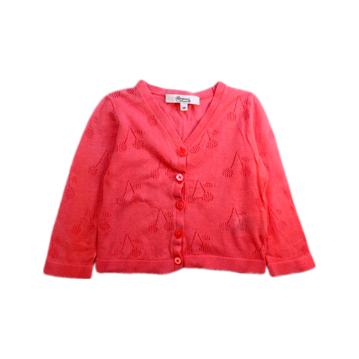 A Pink Cardigans from Bonpoint in size 6-12M for girl. (Front View)
