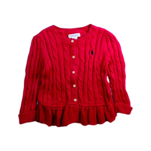 A Red Cardigans from Polo Ralph Lauren in size 6-12M for girl. (Front View)