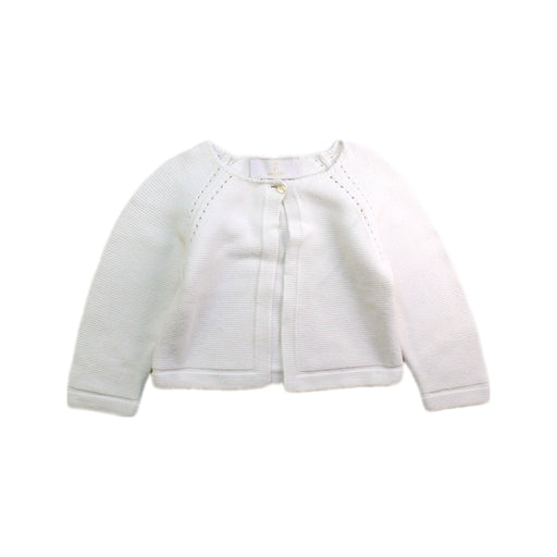 A White Cardigans from Jacadi in size 6-12M for girl. (Front View)