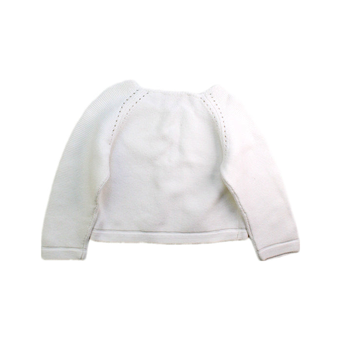 A White Cardigans from Jacadi in size 6-12M for girl. (Back View)