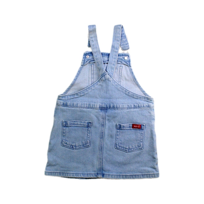 A Blue Overall Dresses from Seed in size 12-18M for girl. (Back View)