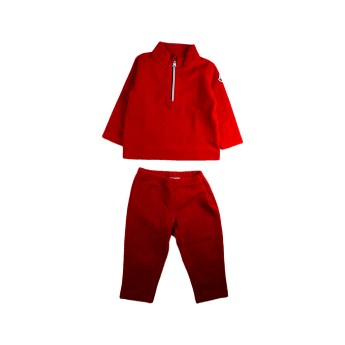 A Red Pants Sets from Moncler in size 12-18M for neutral. (Front View)