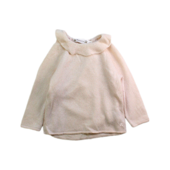 A Ivory Long Sleeve Tops from Bonpoint in size 6-12M for girl. (Front View)