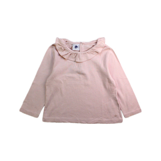 A Pink Long Sleeve Tops from Petit Bateau in size 18-24M for girl. (Front View)