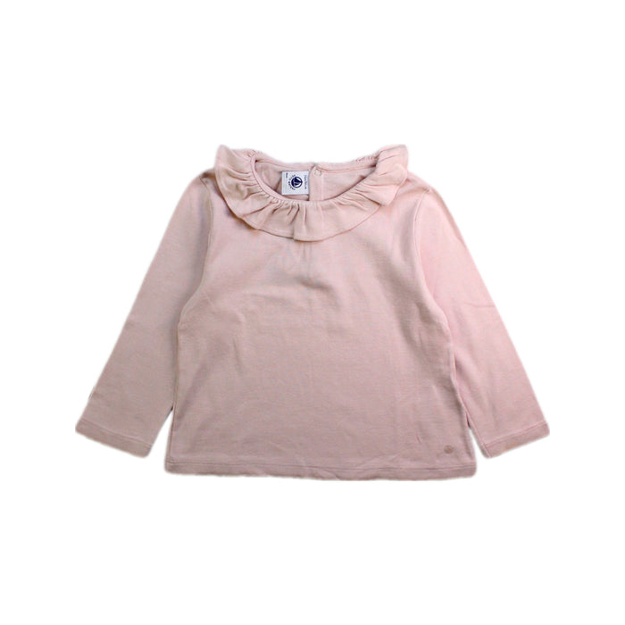 A Pink Long Sleeve Tops from Petit Bateau in size 18-24M for girl. (Front View)