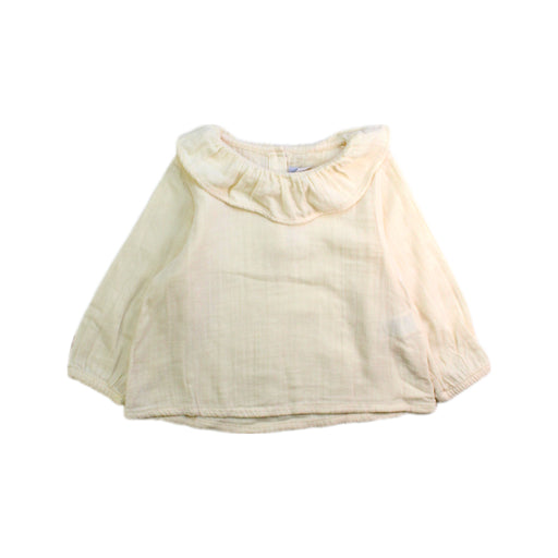 A Ivory Long Sleeve Tops from Petit Bateau in size 12-18M for girl. (Front View)