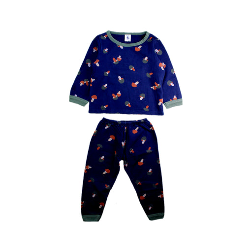 A Blue Pyjama Sets from Petit Bateau in size 2T for boy. (Front View)