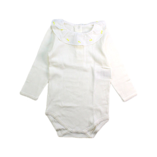 A White Long Sleeve Bodysuits from Bonpoint in size 12-18M for girl. (Front View)