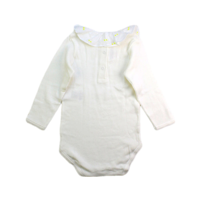 A White Long Sleeve Bodysuits from Bonpoint in size 12-18M for girl. (Back View)