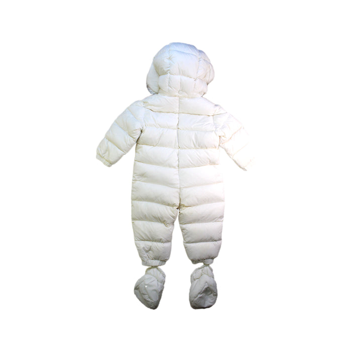 A White Snowsuits from Moncler in size 12-18M for neutral. (Back View)