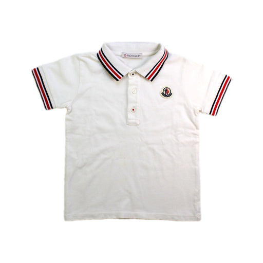 A White Short Sleeve Polos from Moncler in size 2T for boy. (Front View)