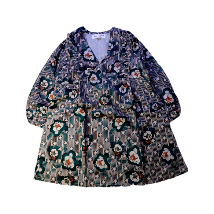 A Blue Long Sleeve Dresses from Excuse My French in size 4T for girl. (Front View)