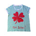 A Green Short Sleeve T Shirts from Petit Bateau in size 4T for girl. (Front View)