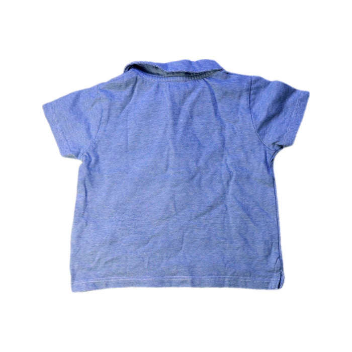 A Blue Short Sleeve Polos from Cyrillus in size 12-18M for boy. (Back View)